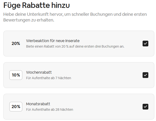 Airbnb Rabatte