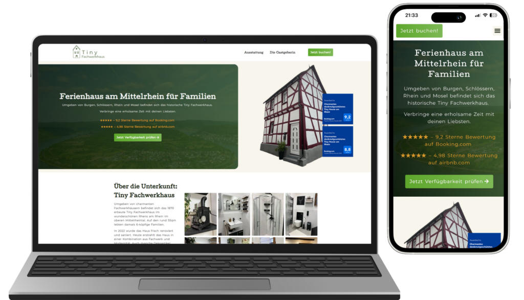 Fewo Website Onepager für bell-apartments.de von Fewo Hilfe umgesetzt