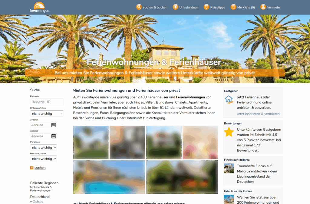 Fewostay Website